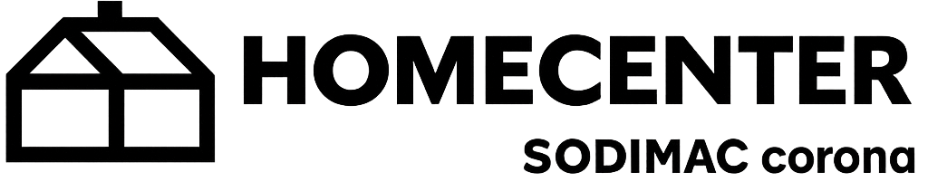 HomeCenter logo with a stylized house icon and the text 'HOMECENTER SODIMAC corona'.